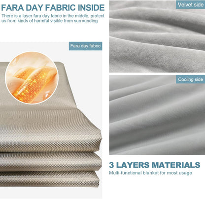 NEWMEIL Fara Day Blanket 54IN * 60IN for All Crowds, Large Fara-Day Blankets for Harmful Protection for Women, Elderly, Children, Two Sides Multi-Purposes for Bed, Sofa, Home and Office