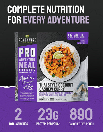 ReadyWise Outdoor Pro Adventure Meal - Breakfast Skillet, 2 Servings, 1 Pouch, Gluten Free, 700 Calories, 36g Protein, Freeze Dried Food & Dehydrated Backpacking Camping Meals, up to 5 Year Shelf Life