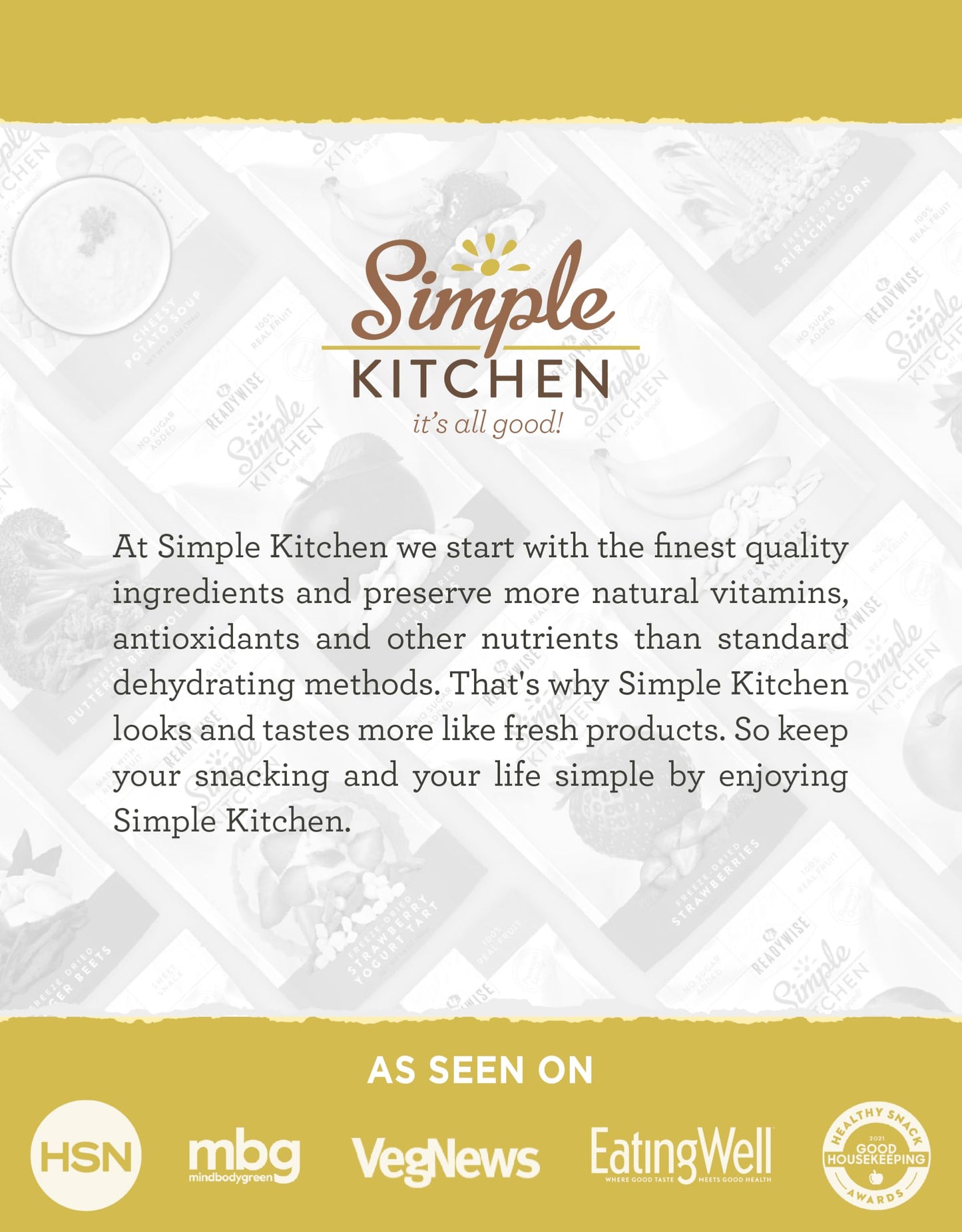 Simple Kitchen Garden Vegetable Soup Mix - 17 Servings for Meal Prep, Gluten Free, Vegetarian, Dehydrated & Freeze Dried Survival Food for Camping Meals, Backpacking & Hiking, Survival Kit, Pack of 4