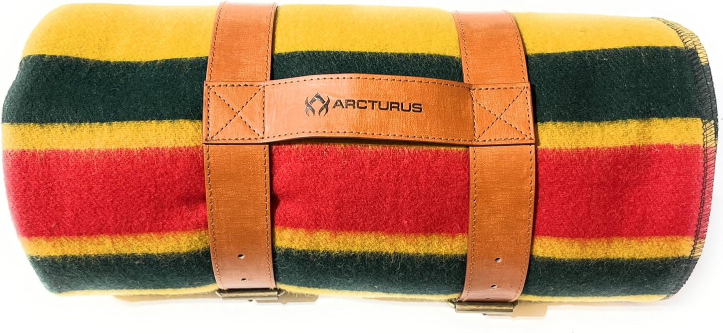 Arcturus Gray Buffalo Wool Blanket and Carry Straps Bundle