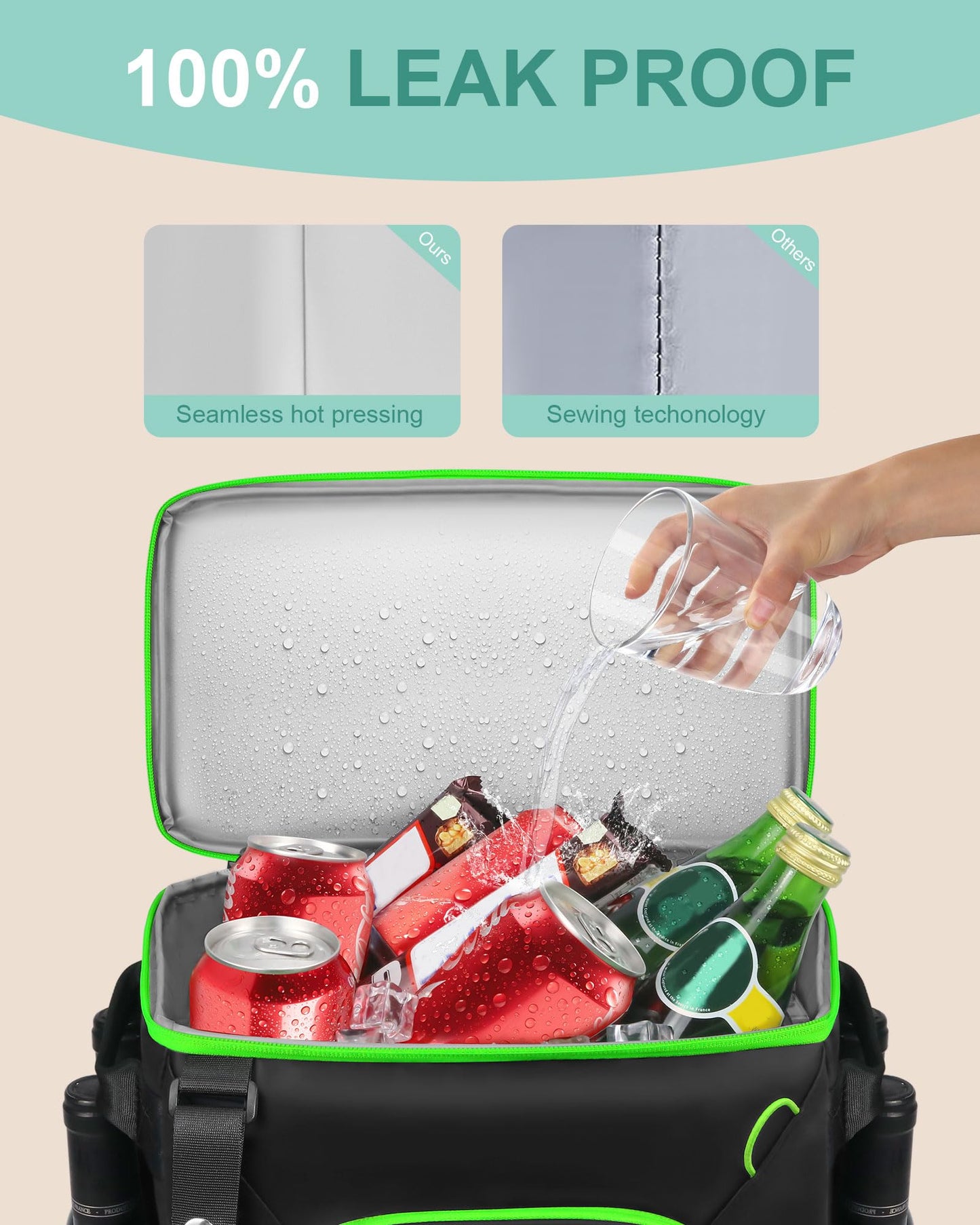 BAVGRED Cooler Backpack Insulated Leak Proof 30 Cans for Men Women,Waterproof Soft Cooler Bag，Lightweight Ice Chest Lunch Backpack for Beach Camping Picnic Travel Worksite Fishing