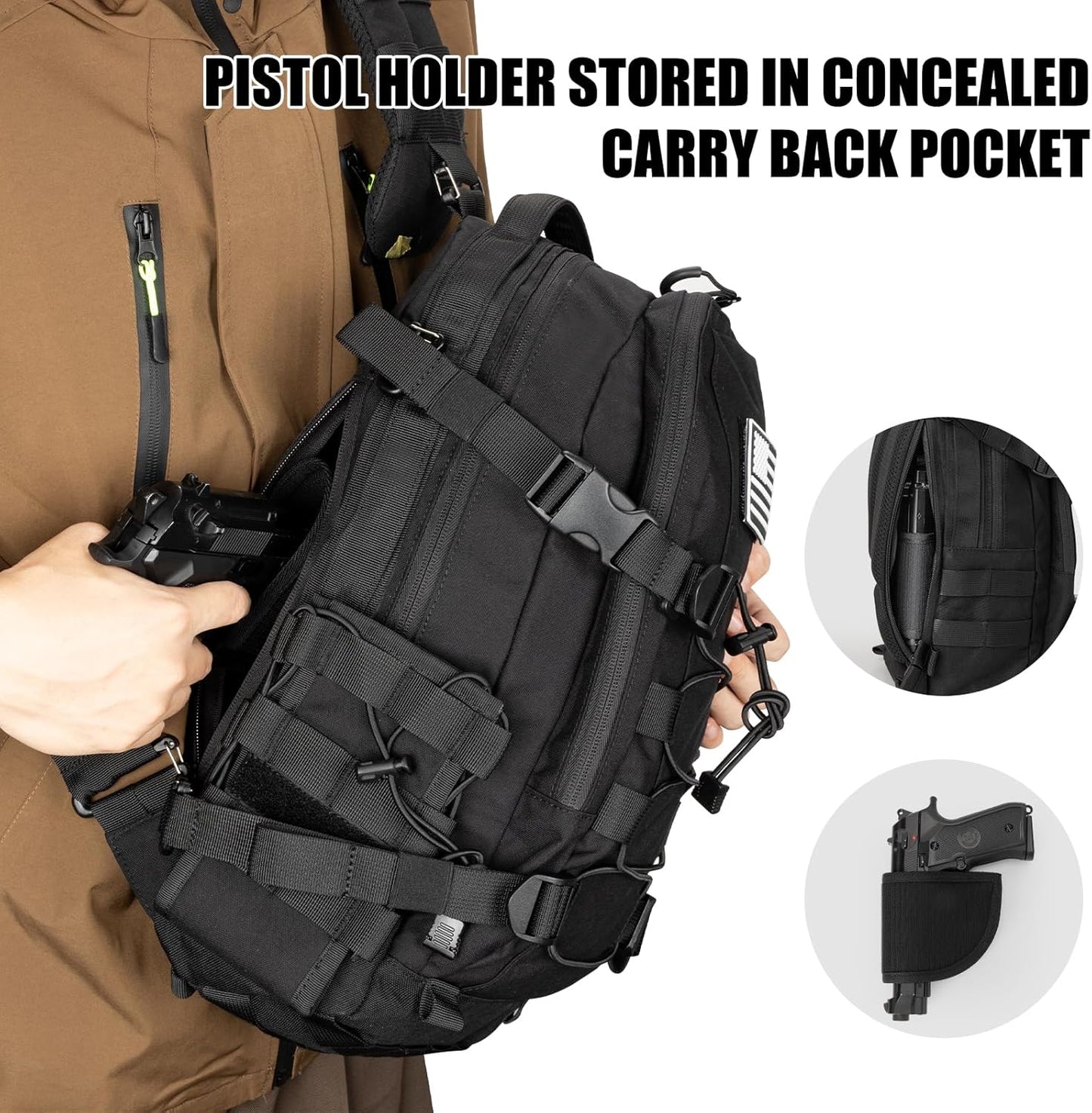 Jueachy Tactical Sling Bag for Men: Everyday Carry Gear 12L EDC CCW Concealed Carry Sling Bag 2-in-1 Shoulder Bag Backpack
