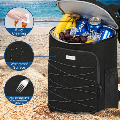 BAVGRED Cooler Backpack Insulated Leak Proof 30 Cans for Men Women,Waterproof Soft Cooler Bag，Lightweight Ice Chest Lunch Backpack for Beach Camping Picnic Travel Worksite Fishing