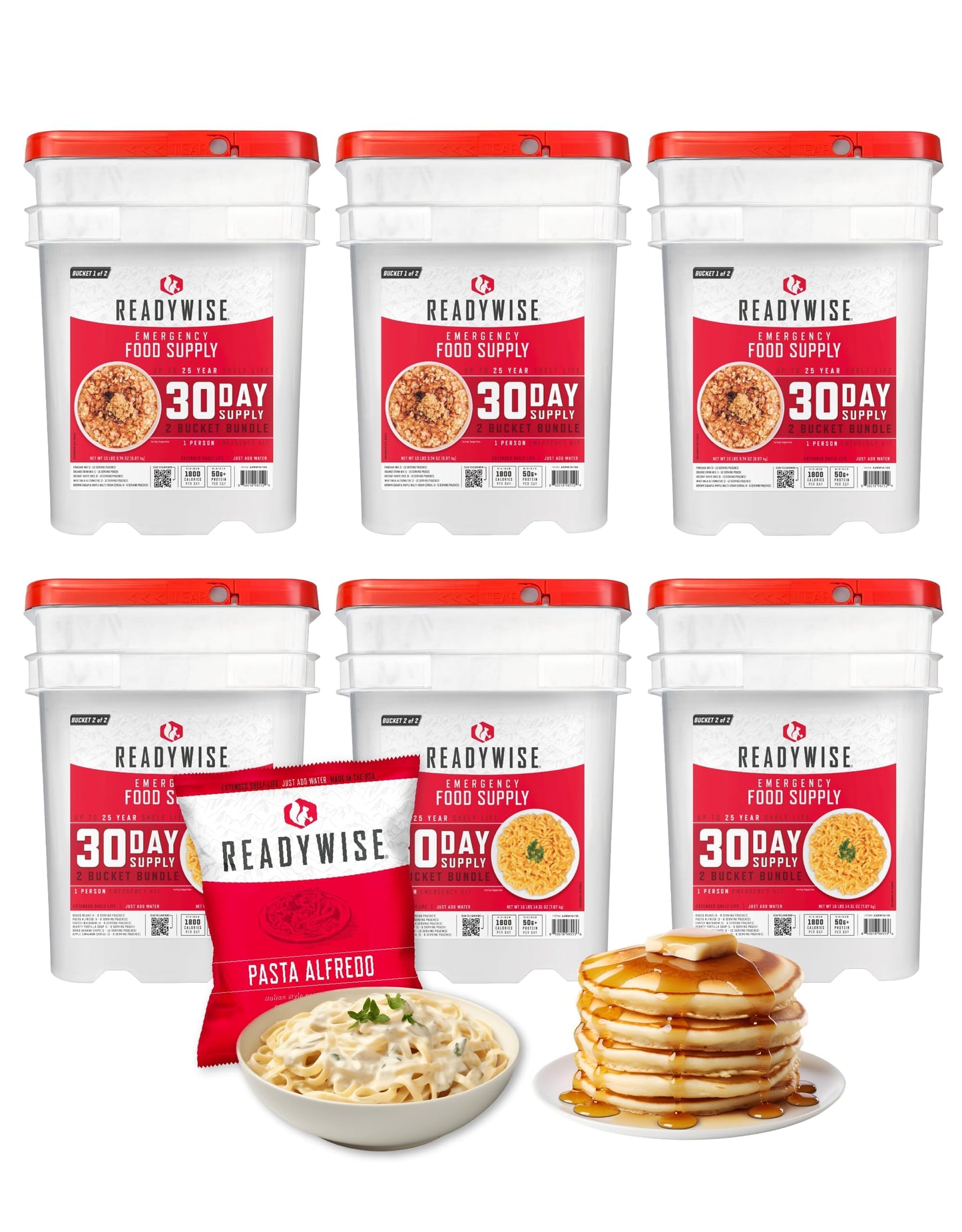 ReadyWise Emergency Food Supply - 14 Day, 150 Servings Emergency Freeze Dried Food Bucket, Protein Meals, Camping Essentials, Survival Kit, Disaster Prepping Supplies, up to 25 Year Shelf Life