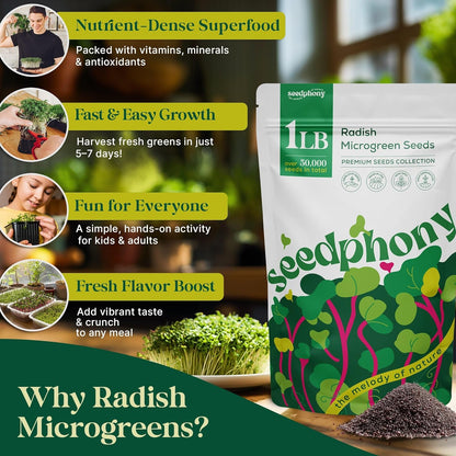 Broccoli Sprouting & Microgreens Seeds - 130,000 Non-GMO Heirloom Seed, 1lb Resealable Bag - High-Germination Broccoli Seeds for Sprouting in Jars, Soil, Hydroponics & Microgreen Trays