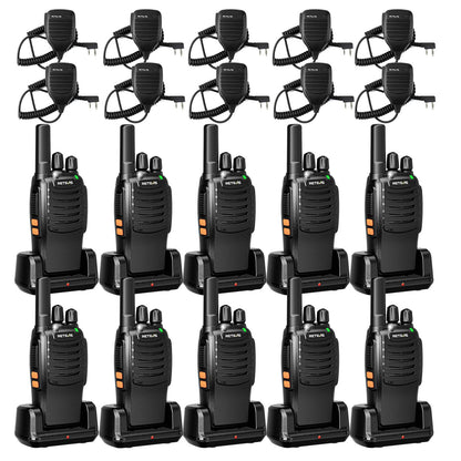 Retevis H-777 2 Way Radios, Walkie Talkies for Adults, Rechargeable Long Range Two Way Radio, Shock Resistant, Short Antenna for Business Education(10 Pack)