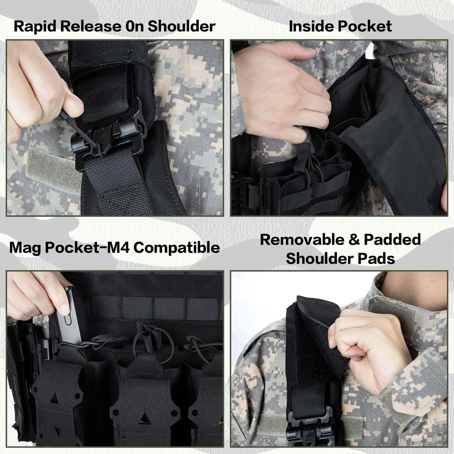 Jueachy Weighted Vest for Men: Quick Release Lightweight Adjustable Breathable Outdoor Vest for Training