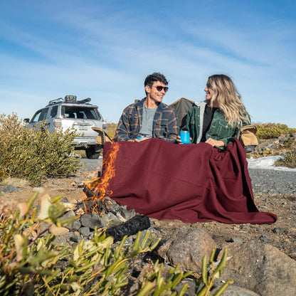 Arcturus Wine Wool Blanket and Blanket Strap Bundle