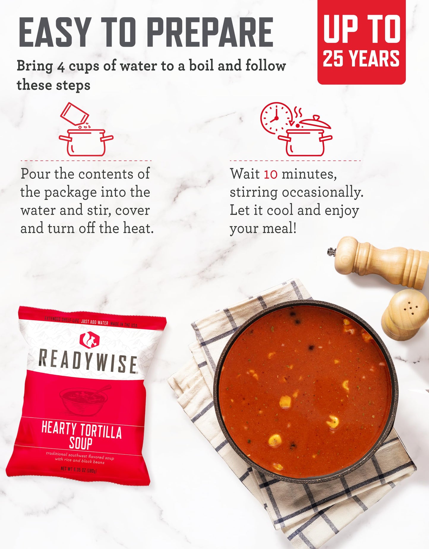 ReadyWise Emergency Survival Gear – Tactical Military Backpack, Camping Essentials Bug Out Bag & Survival Kit, Prepper & Hurricane Supplies, Meal Pouches with up to 25 Year Shelf Life, 64 Piece