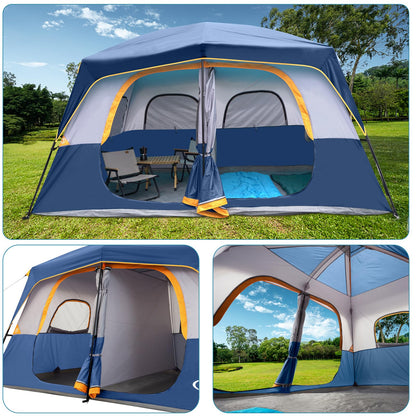 UNP 2/4/6/8 Person Tent, Portable Cabin Tent, Camping Tent 4-Person Easy Set Up, Waterproof with Top Rainfly for Outdoor Camping/Hiking | Easy Set Up, Waterproof, Top Rainfly