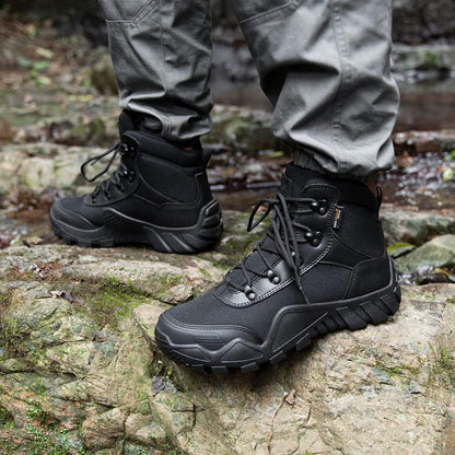 FREE SOLDIER Men's Waterproof Hiking Boots Tactical Work Boots Outdoor Lightweight Military Boots