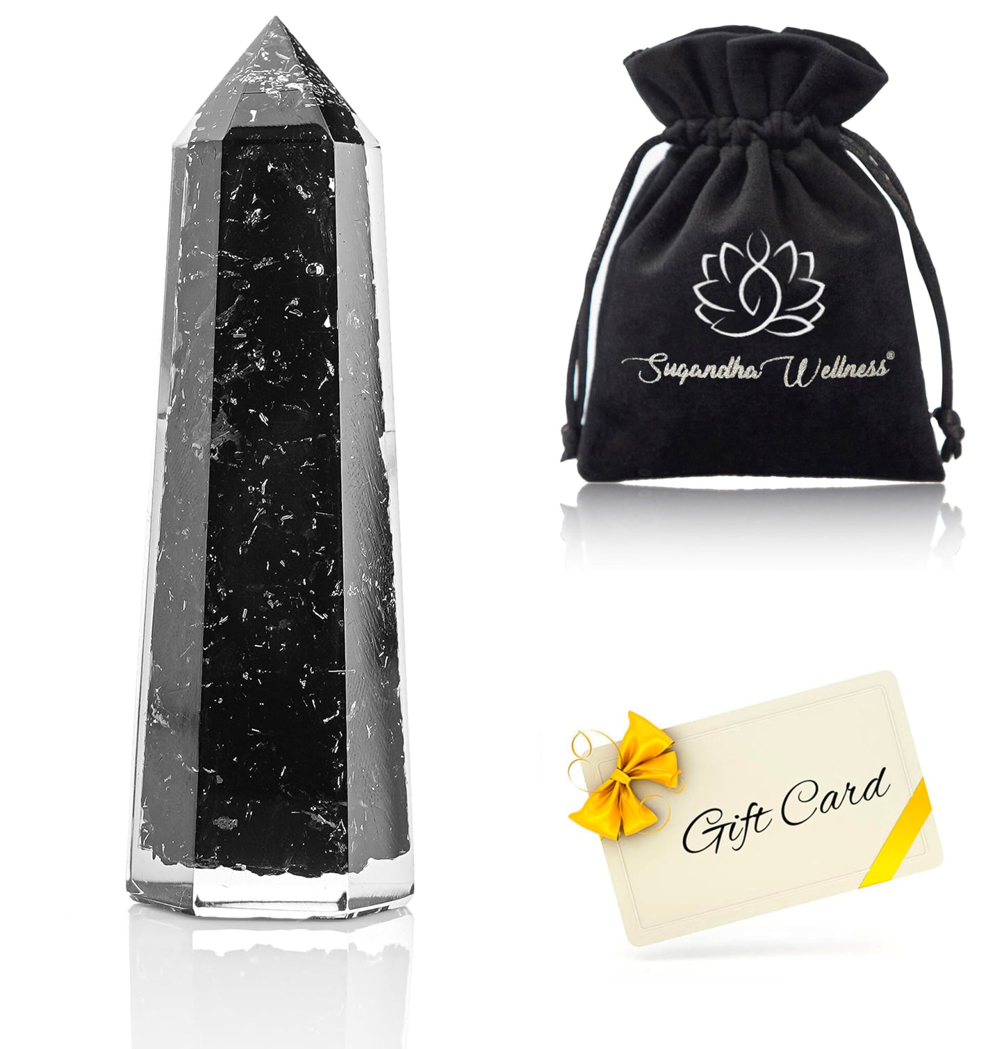 Labradorite Crystal Orgonite Tower - for Throat Chakra | Promotes Inner Reflection, Emotional Growth & Increased Focus (7 Chakra)