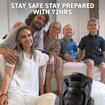72 HRS Deluxe Emergency Survival Kit - Heavy Duty 72 Hour Bag Survival Kit for Earthquake, Hurricane, Tsunami, Winter, Blackout - Includes Emergency First Aid Kit, Water, Food