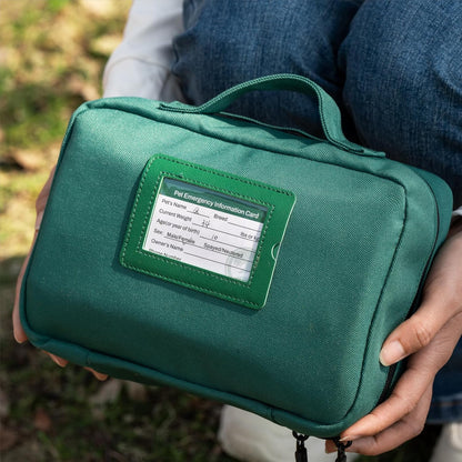 RHINO RESCUE Pet First Aid Kit, Emergency Medical Supplies for Dogs & Cats, Safety Essentials Pack with Thermometer, Disposable Booties for Home, Hiking, Traveling & Camping