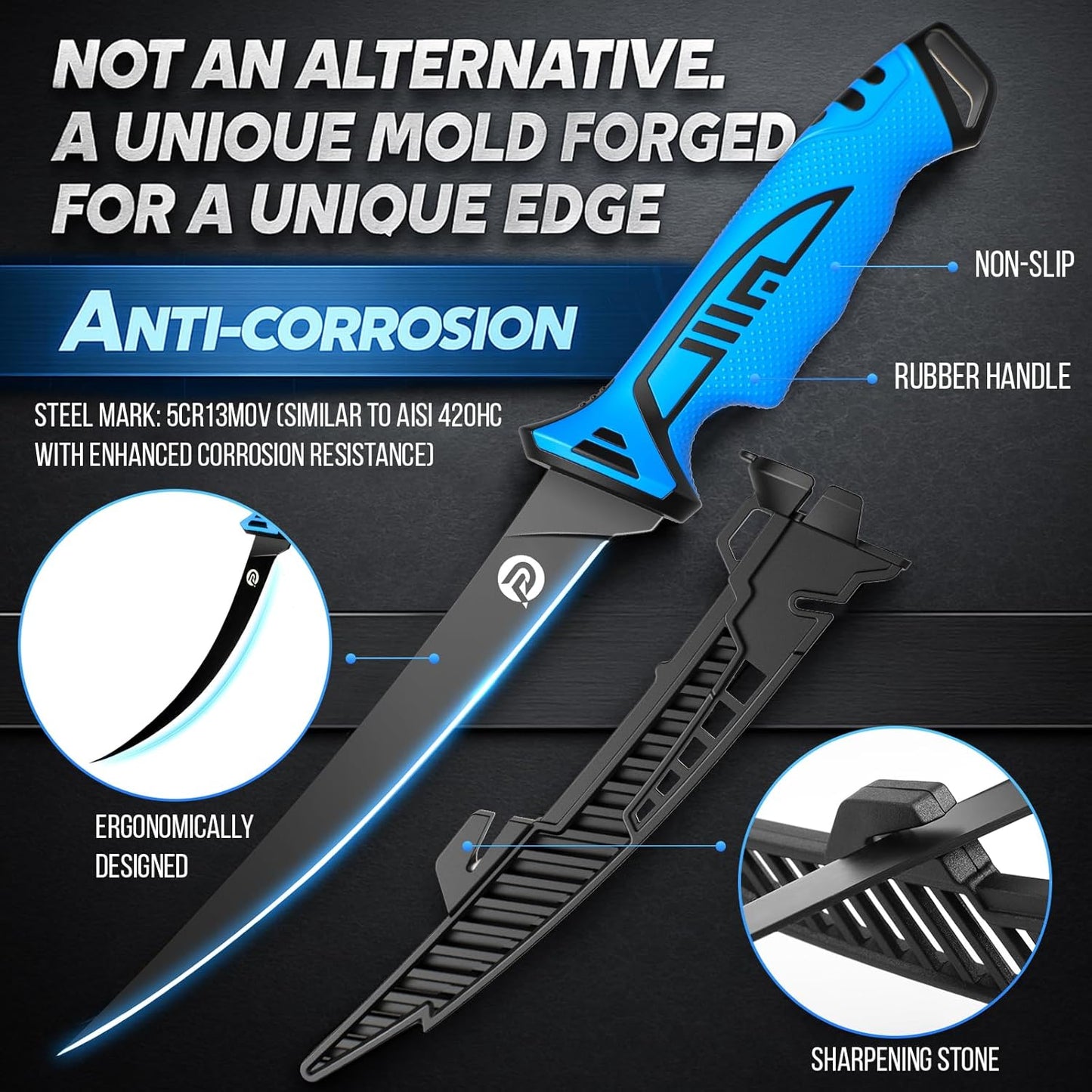 PLUSINNO Fishing Gear, Fishing Tools, 7PCS Fishing Accessories, Corrosion Resistant Fishing Pliers Kit, Fishing Knife, Floating Fish Lip Gripper Fishing Gifts for Men, Gifts for Fishermen