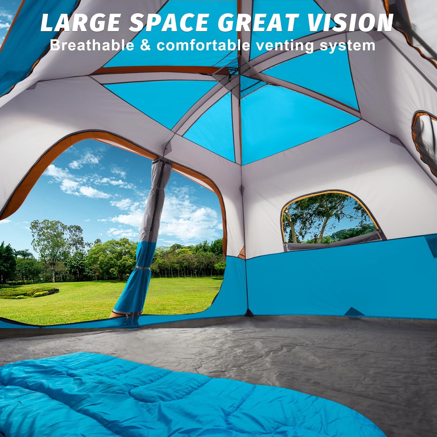 UNP 2/4/6/8 Person Tent, Portable Cabin Tent, Camping Tent 4-Person Easy Set Up, Waterproof with Top Rainfly for Outdoor Camping/Hiking | Easy Set Up, Waterproof, Top Rainfly