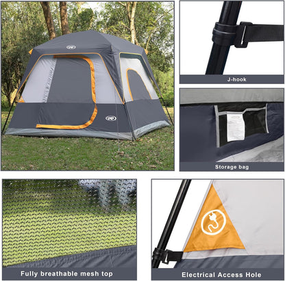 UNP Portable Cabin Tent for 4 Person and 8 Person Camping Tent Easy Set Up, Waterproof with Top Rainfly for Outdoor Camping/Hiking