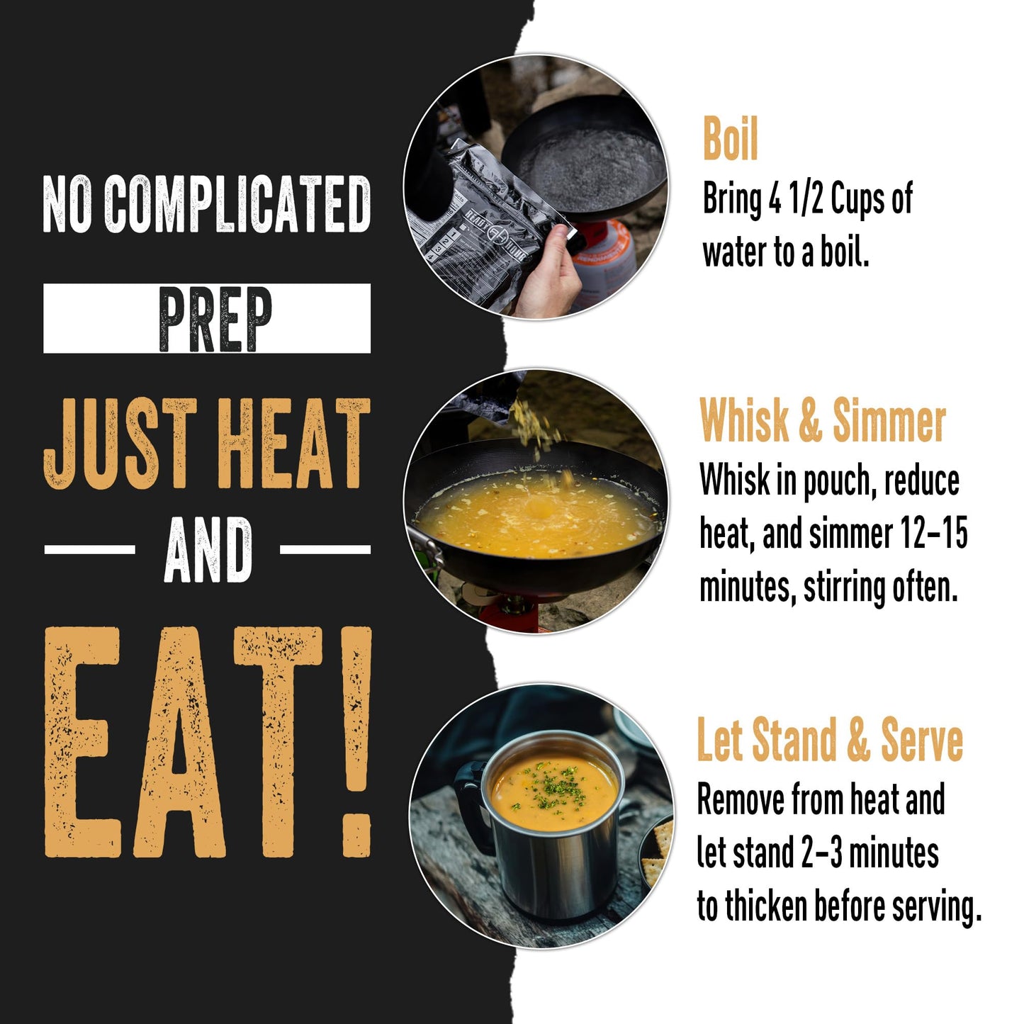 Ready Hour Homestyle Potato Soup Case Pack – 24 Servings (6 Pouches) – Freeze-Dried Soup, Emergency Survival Food, Long-Term Storage, Dehydrated Bulk Meal, Prepper Pantry Essential