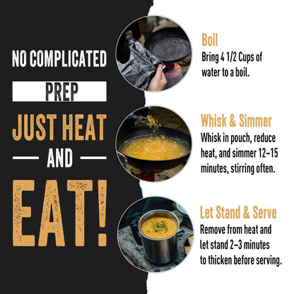 Ready Hour Homestyle Potato Soup Case Pack – 24 Servings (6 Pouches) – Freeze-Dried Soup, Emergency Survival Food, Long-Term Storage, Dehydrated Bulk Meal, Prepper Pantry Essential