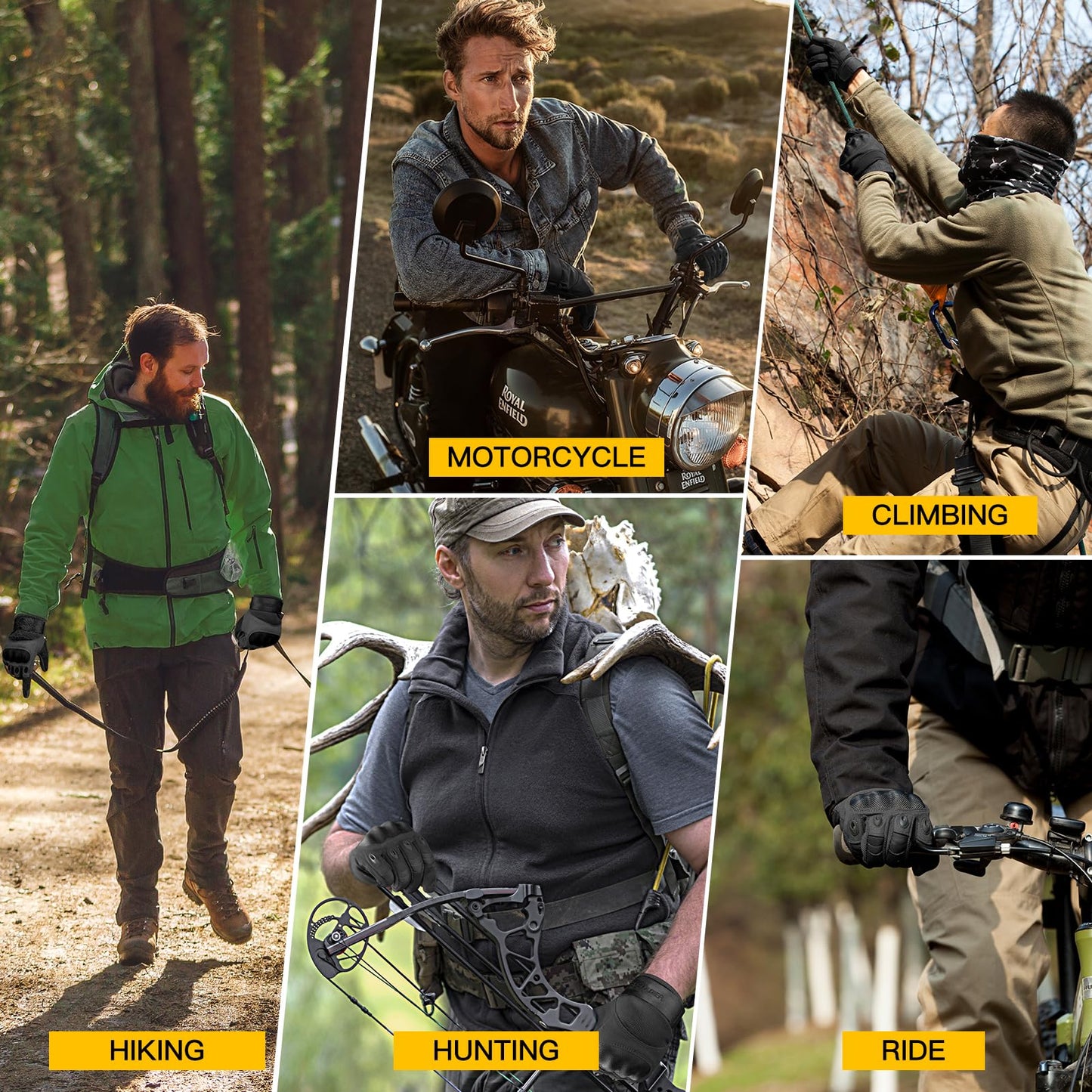 FREE SOLDIER Tactical Gloves for Men - Military Combat Gloves for Motorcycle Riding, Cycling, Hiking, Airsoft, Shooting | Reinforced Grip & Durable