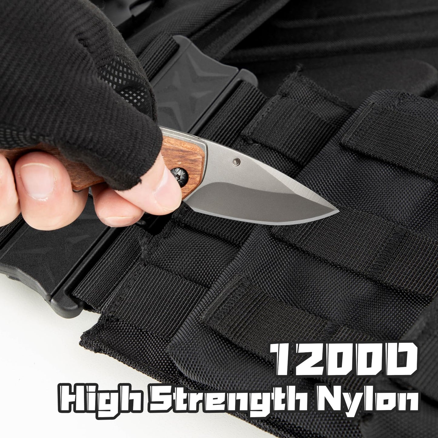 Jueachy Magnetic Tactical Vest for Men: Plate Carrier Vest Quick Release One-Button Disassembly Lightweight Vest