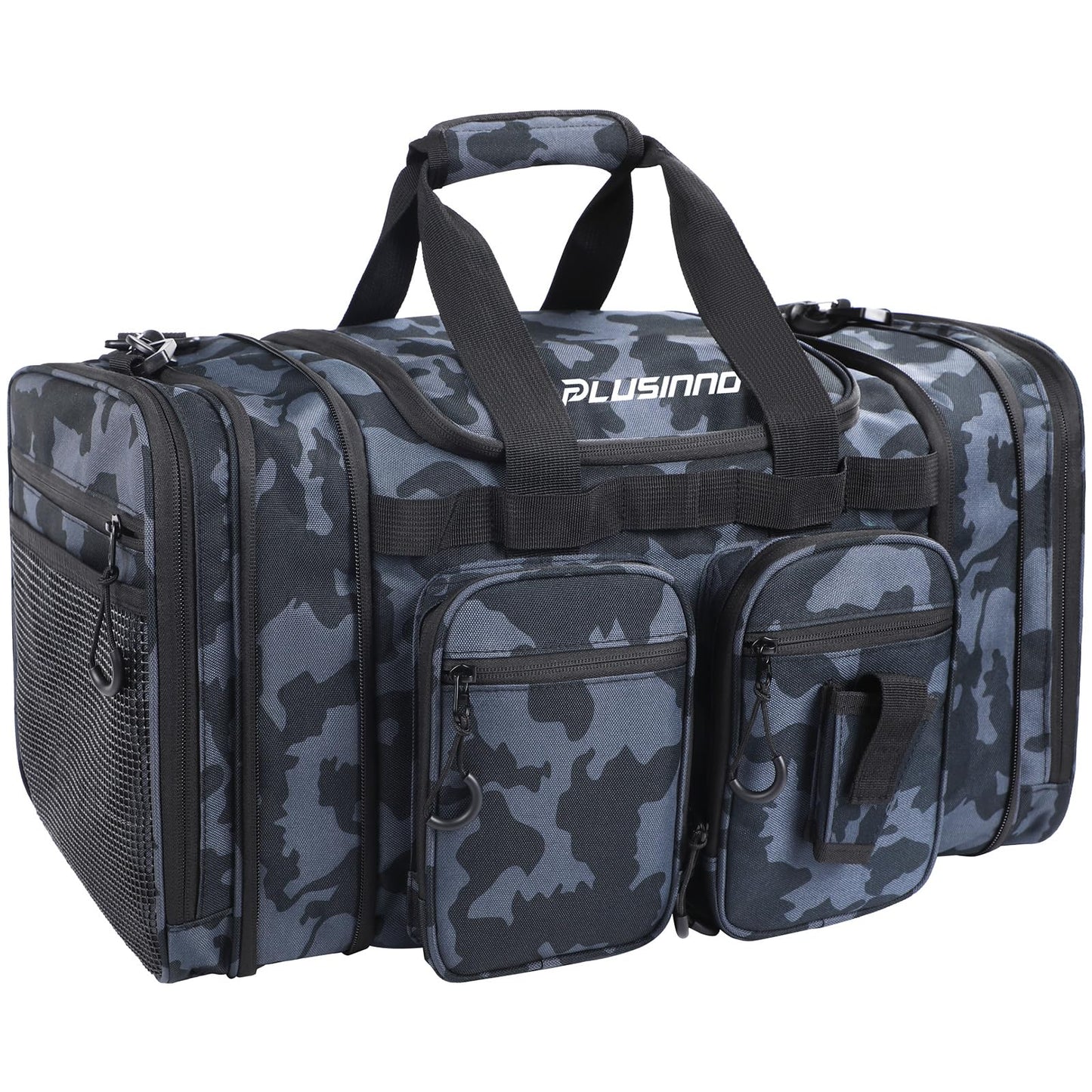 PLUSINNO Tackle Bag - Expandable Fishing Bag for Saltwater & Freshwater - Water Resistant Fishing Gear Shoulder Bag For Men, All-purpose Carrying Bags for Outdoors