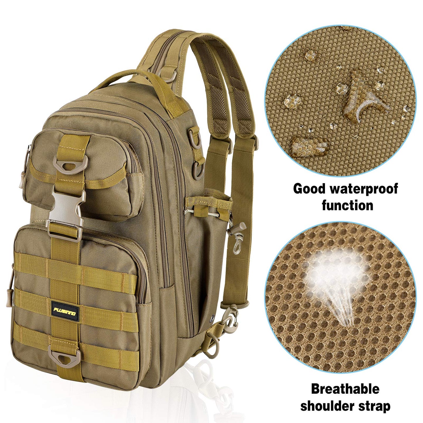 PLUSINNO Fishing Backpack with Fishing Rod and Reel Combos Tackle Boxes, Waterproof Tackle Backpack for Fishing Gear with Rod Holder, Fishing Gifts for Men with Fishing Tool Kit...