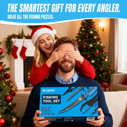 PLUSINNO Fishing Gear, Fishing Tools, 7PCS Fishing Accessories, Corrosion Resistant Fishing Pliers Kit, Fishing Knife, Floating Fish Lip Gripper Fishing Gifts for Men, Gifts for Fishermen