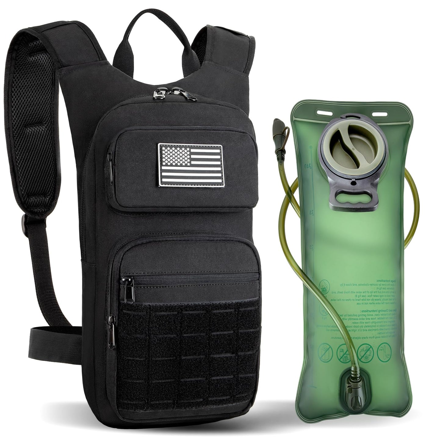 Hydration Backpack Tactical with 3L TPU Water Bladder: Hiking MOLLE Military Day Bag for Hunting for Men Women