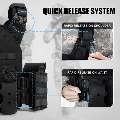 Jueachy Weighted Vest for Men: Quick Release Lightweight Adjustable Breathable Outdoor Vest for Training