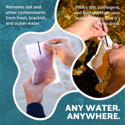 OTS Osmo Seal 8-Pack Emergency Desalination Kit – Portable Salt Water Filter & Water Purifier Survival System for Marine Survival, Boating, Bug Out Bag & Disaster Preparedness – Makes Hydration Drink
