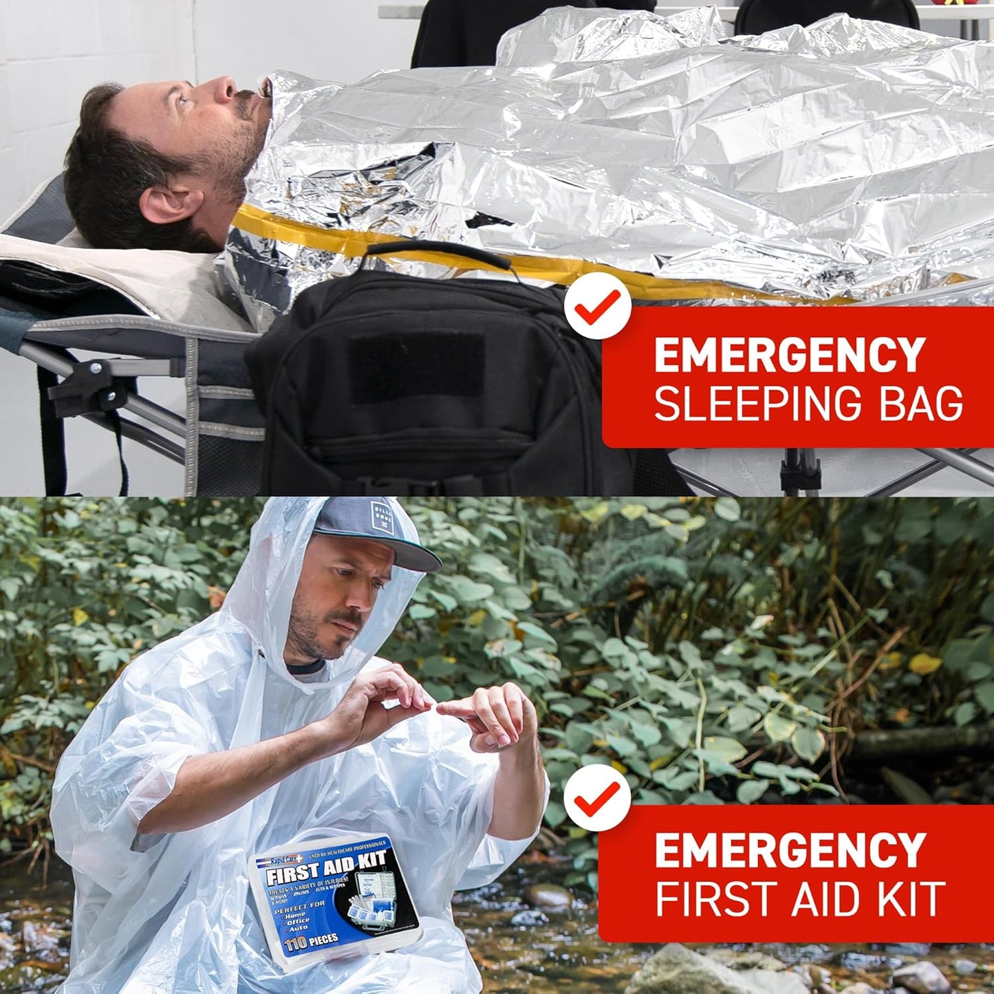 72 HRS Deluxe Emergency Survival Kit - Heavy Duty 72 Hour Bag Survival Kit for Earthquake, Hurricane, Tsunami, Winter, Blackout - Includes Emergency First Aid Kit, Water, Food