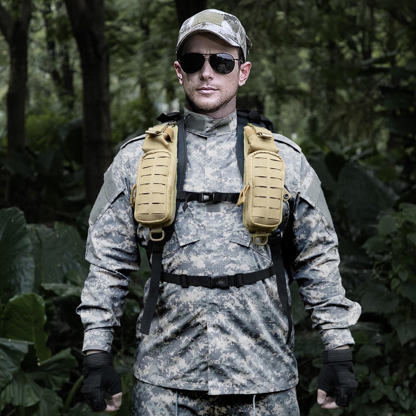 Jueachy Strap Shoulder Molle Accessories Pouch: Tactical Backpack Pocket Attachment Storage Phone Flashlight EDC