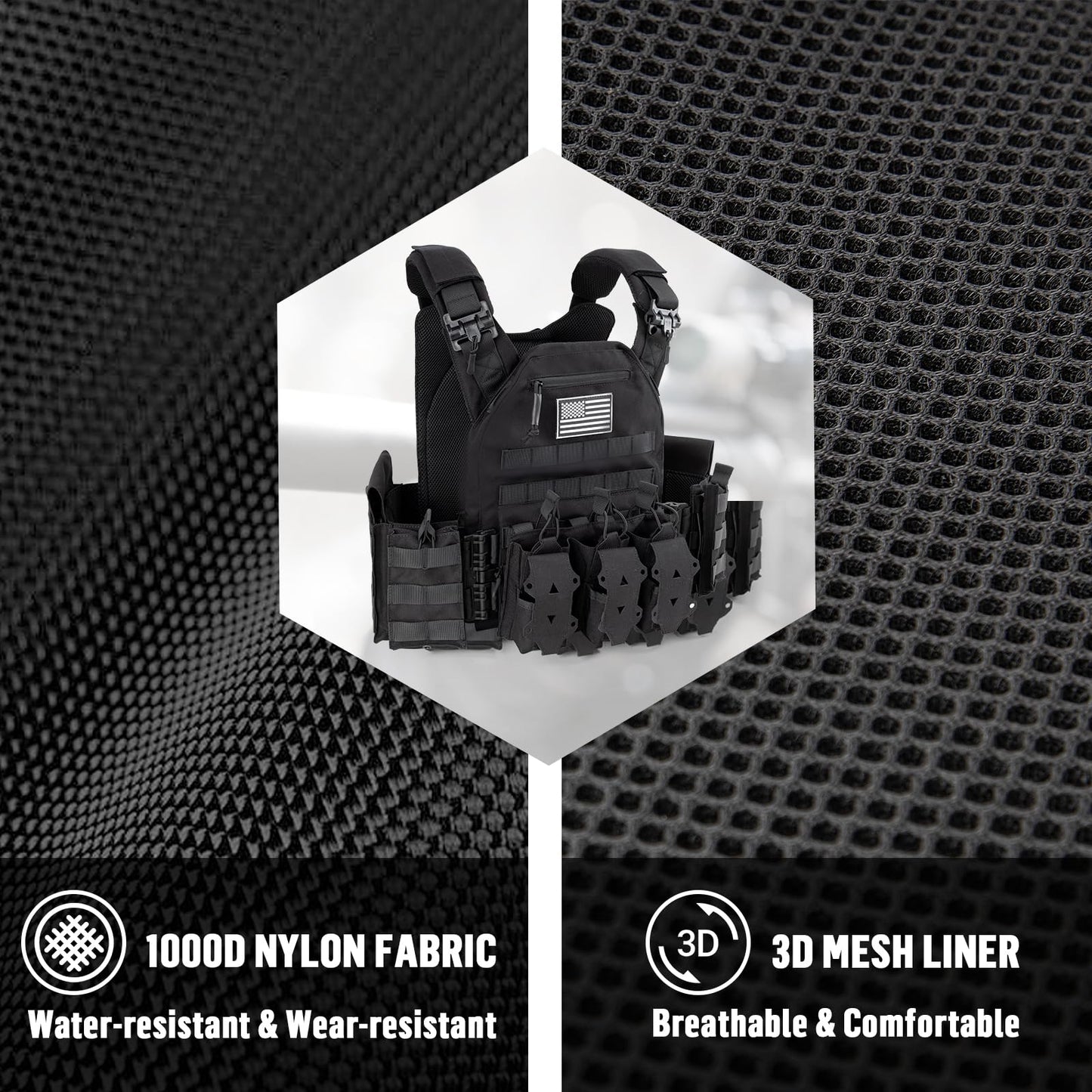 Jueachy Weighted Vest for Men: Quick Release Lightweight Adjustable Breathable Outdoor Vest for Training