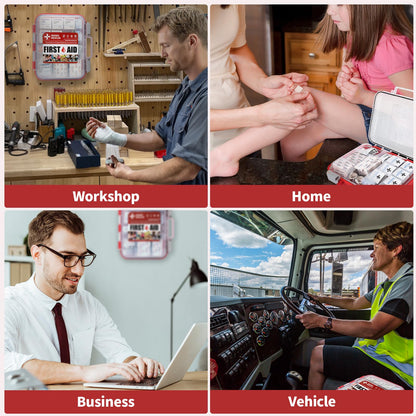 RHINO RESCUE 371 Pieces OSHA All-Purpose First Aid Kit, Home & Office Professional Medical Supplies, Ideal for Emergency, School, Business