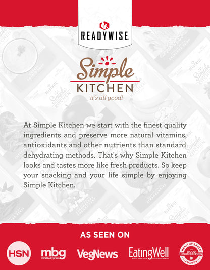 READYWISE - Simple Kitchen, Freeze-Dried Peaches, 1.16 oz, Pack of 6, Vegetarian, Gluten Free, Snacks, Peaches, Dried Fruit, Pre Workout, Healthy Snacks, Camping, Backpacking, Survival Food