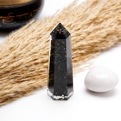 Labradorite Crystal Orgonite Tower - for Throat Chakra | Promotes Inner Reflection, Emotional Growth & Increased Focus (7 Chakra)