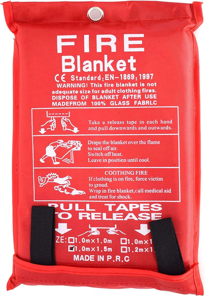 Parcil Distribution Wildfire Safety Kit - PD-101 Full Face Smoke Respirator & Fire Extinguisher Blanket Set - Home & Emergency Use - 2 P-A-3 Activated Carbon Filters