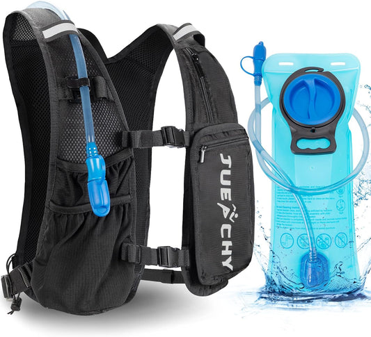 Jueachy Running Vest Lightweight for Men: Hydration Backpack with 2L Water Bladder - Waterproof Phone Pouch for Hiking