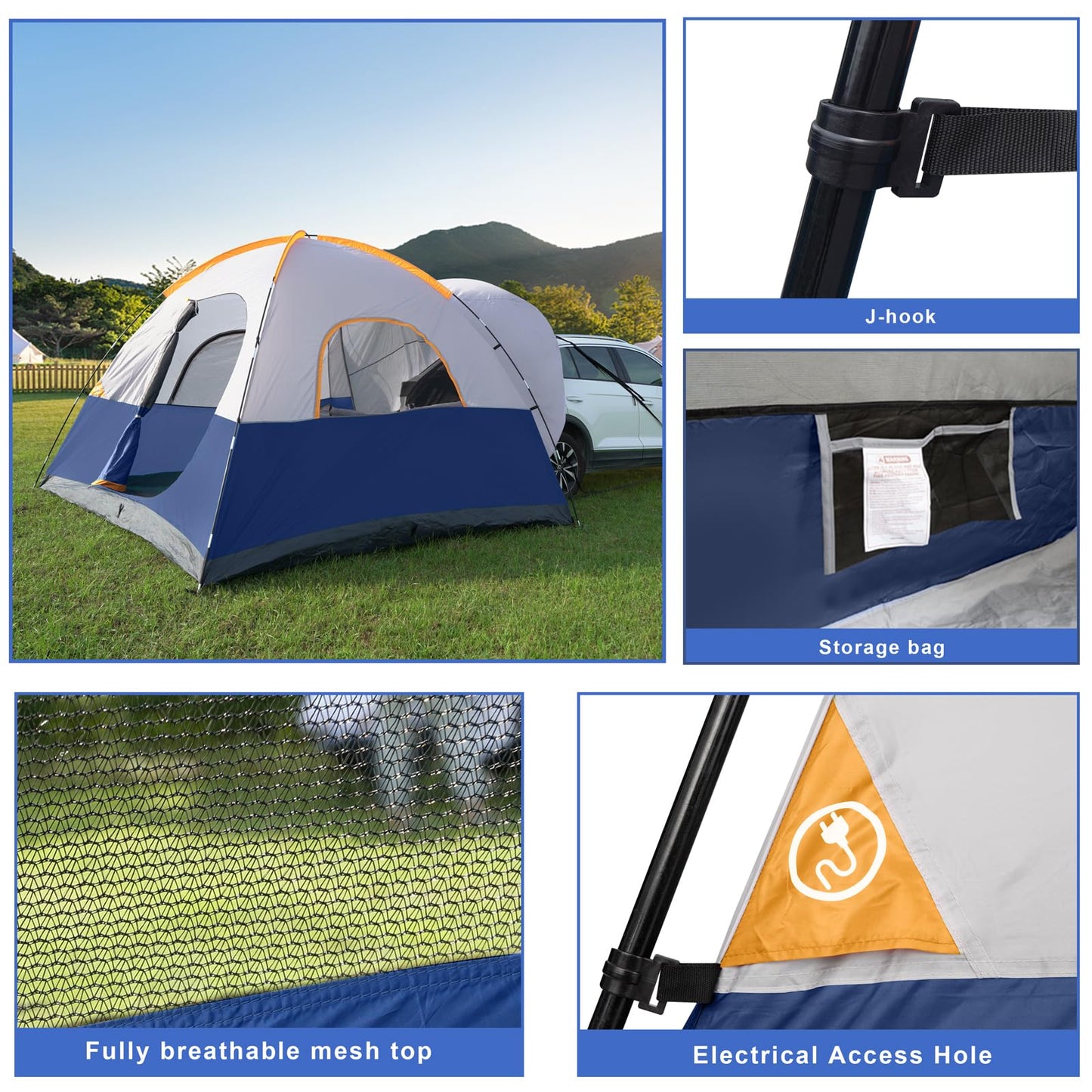 UNP SUV Dome Tent for Camping, Outdoor 6 Person Car Camping Tent, Easy Set Up SUV Tailgate Tent with Rainfly 10' x 10' Vehicle Camping Tent | for Camping, Outdoor, Car Camping Tent, Easy Set Up, SUV Tailgate Tent, with Rainfly