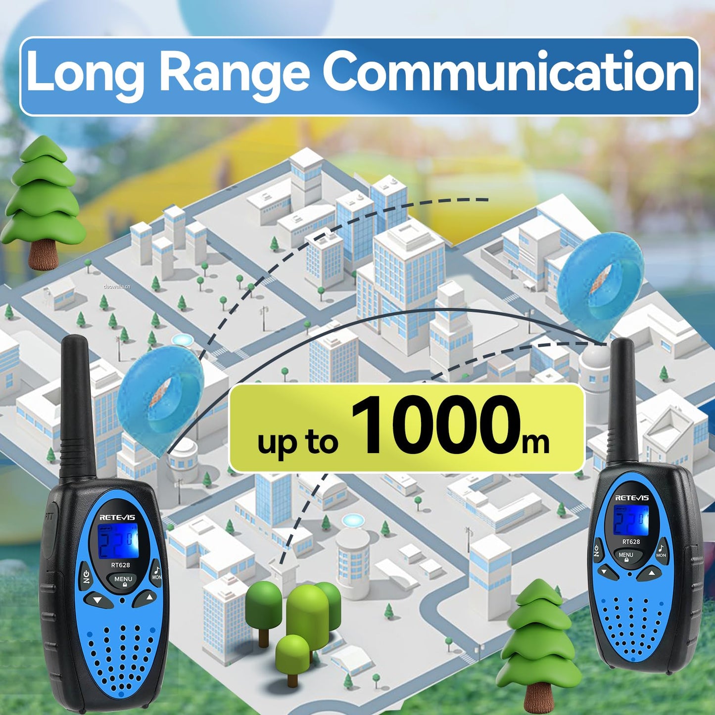 Retevis RT628 Walkie Talkies for Kids,Toys Gifts for 6-12 Years Old Boys Girls,Long Range 2 Way Radio 22CH VOX,Birthday Gift,Family Walkie Talkie for Camping Hiking Indoor Outdoor