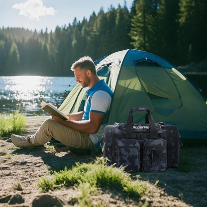 PLUSINNO Travelling bag All-purpose carrying bags for use by campers,Waterproof & Travelling bag Outdoor-Read,Get Two Bags in One