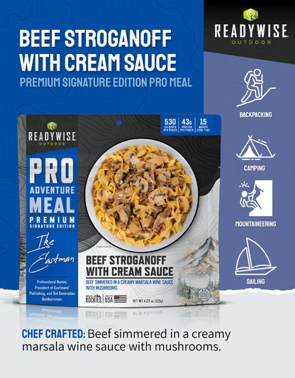 ReadyWise Outdoor Pro Adventure Meal - Breakfast Skillet, 2 Servings, 1 Pouch, Gluten Free, 700 Calories, 36g Protein, Freeze Dried Food & Dehydrated Backpacking Camping Meals, up to 5 Year Shelf Life