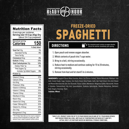 Ready Hour Mac and Cheese Case Pack (24 Servings), Freeze-Dried, Mac and Cheese Bulk, Survival Emergency and Real Non-Perishable Food, Long-Term Storage Food, 25-Year Shelf Life