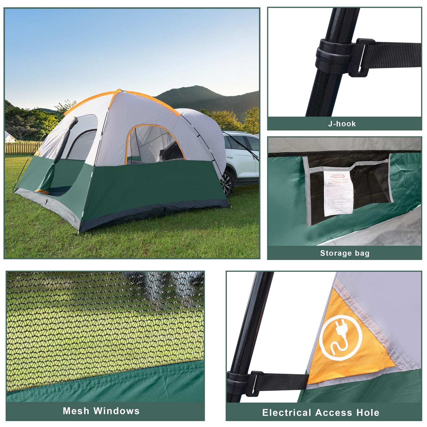 UNP SUV Dome Tent for Camping, Outdoor 6 Person Car Camping Tent, Easy Set Up SUV Tailgate Tent with Rainfly 10' x 10' Vehicle Camping Tent | for Camping, Outdoor, Car Camping Tent, Easy Set Up, SUV Tailgate Tent, with Rainfly