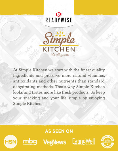 READYWISE - Simple Kitchen, Freeze-Dried Peaches, 1.16 oz, Pack of 6, Vegetarian, Gluten Free, Snacks, Peaches, Dried Fruit, Pre Workout, Healthy Snacks, Camping, Backpacking, Survival Food