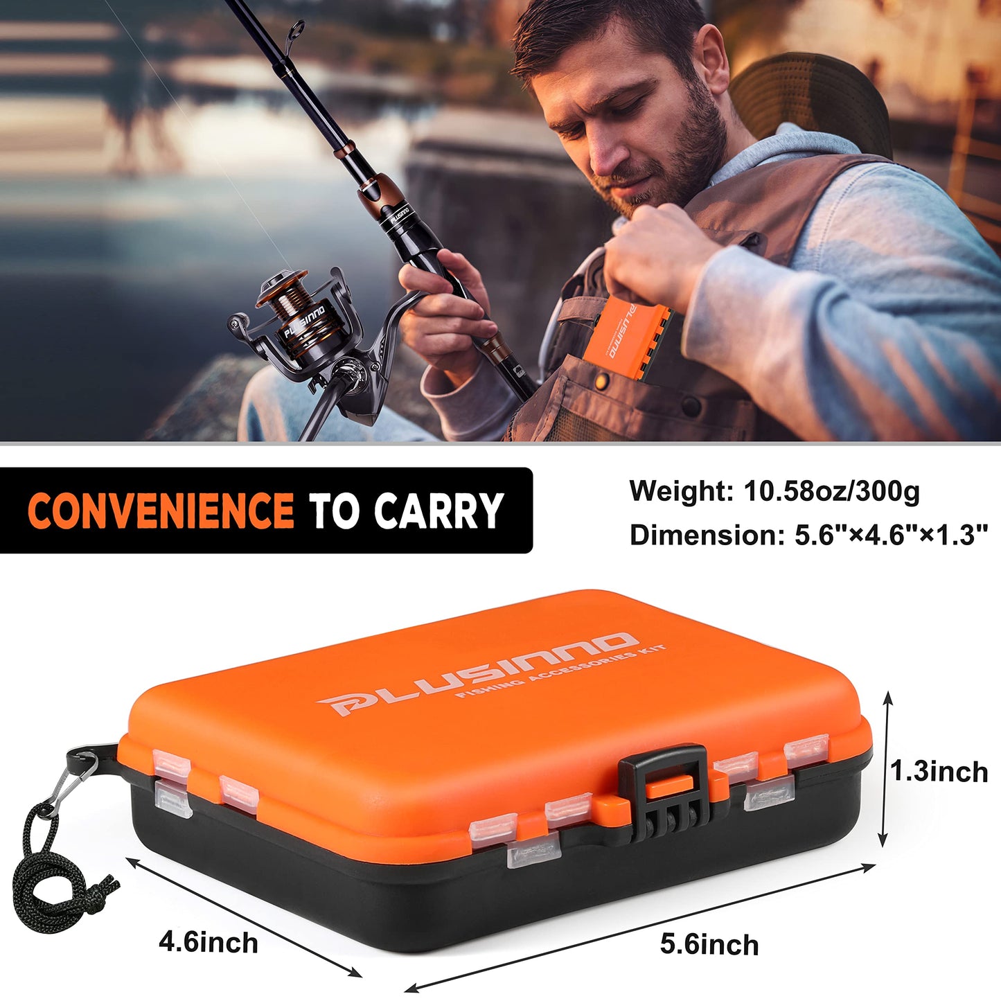 PLUSINNO 253/387pcs Fishing Gear Accessories Kit, Fishing Tackle Box with Tackle Included, Fishing Hooks, Fishing Weights Sinkers, Spinner Blade, Fishing Equipment for Bass Trout Bluegill Crappie