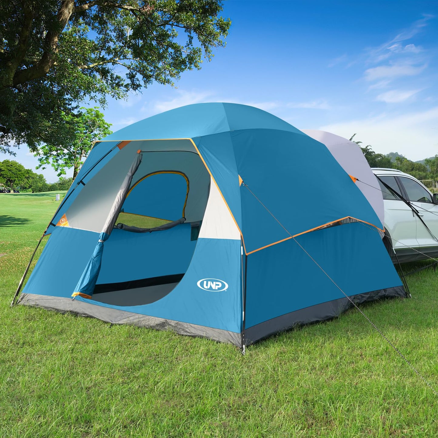 UNP SUV Dome Tent for Camping, Outdoor 6 Person Car Camping Tent, Easy Set Up SUV Tailgate Tent with Rainfly 10' x 10' Vehicle Camping Tent | for Camping, Outdoor, Car Camping Tent, Easy Set Up, SUV Tailgate Tent, with Rainfly