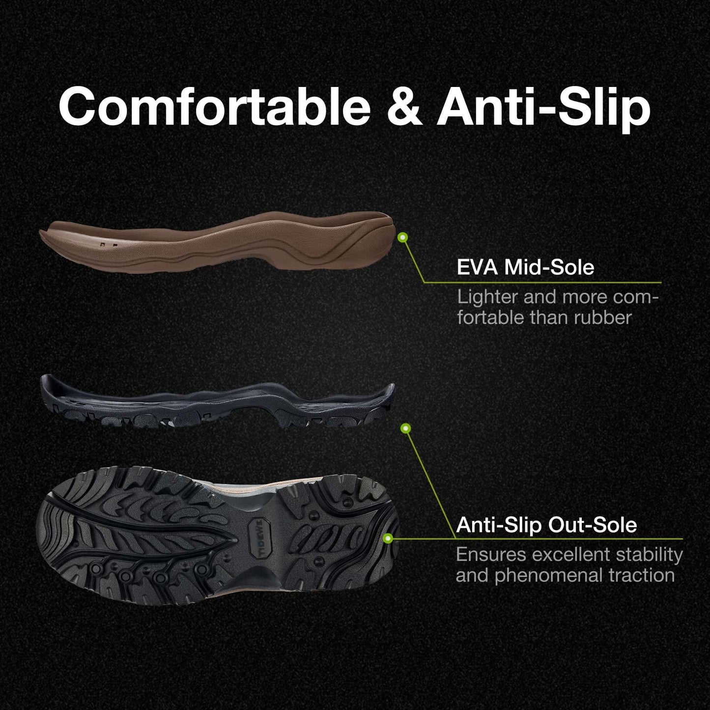 TIDEWE Hunting Boots Snake Proof for Men, Waterproof Insulated Warm Rubber With Steel Shank, 5mm Neoprene Lightweight Outdoor, Sturdy Work for Farming Gardening