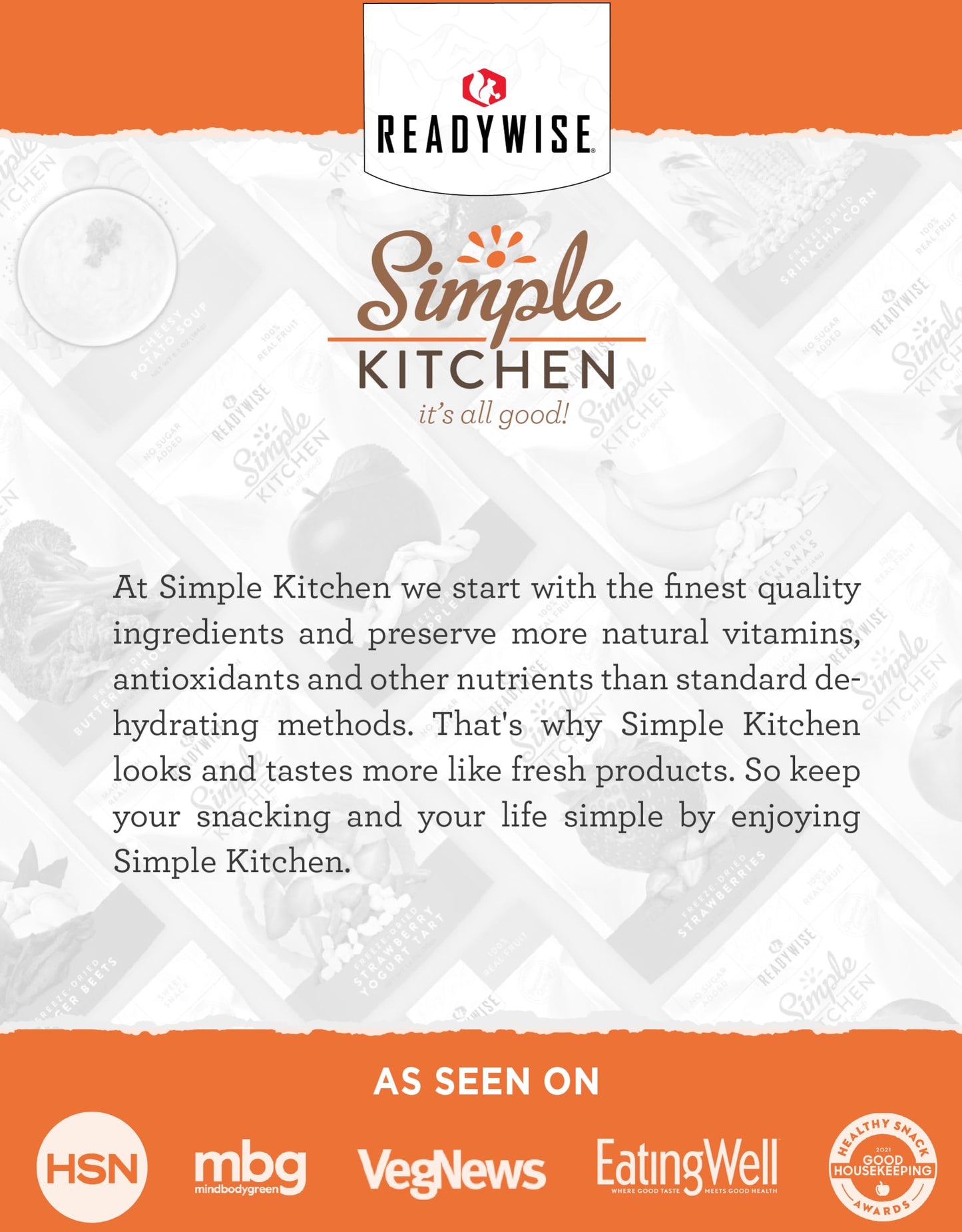 READYWISE - Simple Kitchen Freeze Dried Whole Blueberries, 28 Servings, Vegan, Gluten Free, Fruit Snacks, Emergency Supplies, Dehydrated Fruit, Blueberries